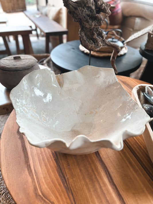 Fuente cerámica blanca